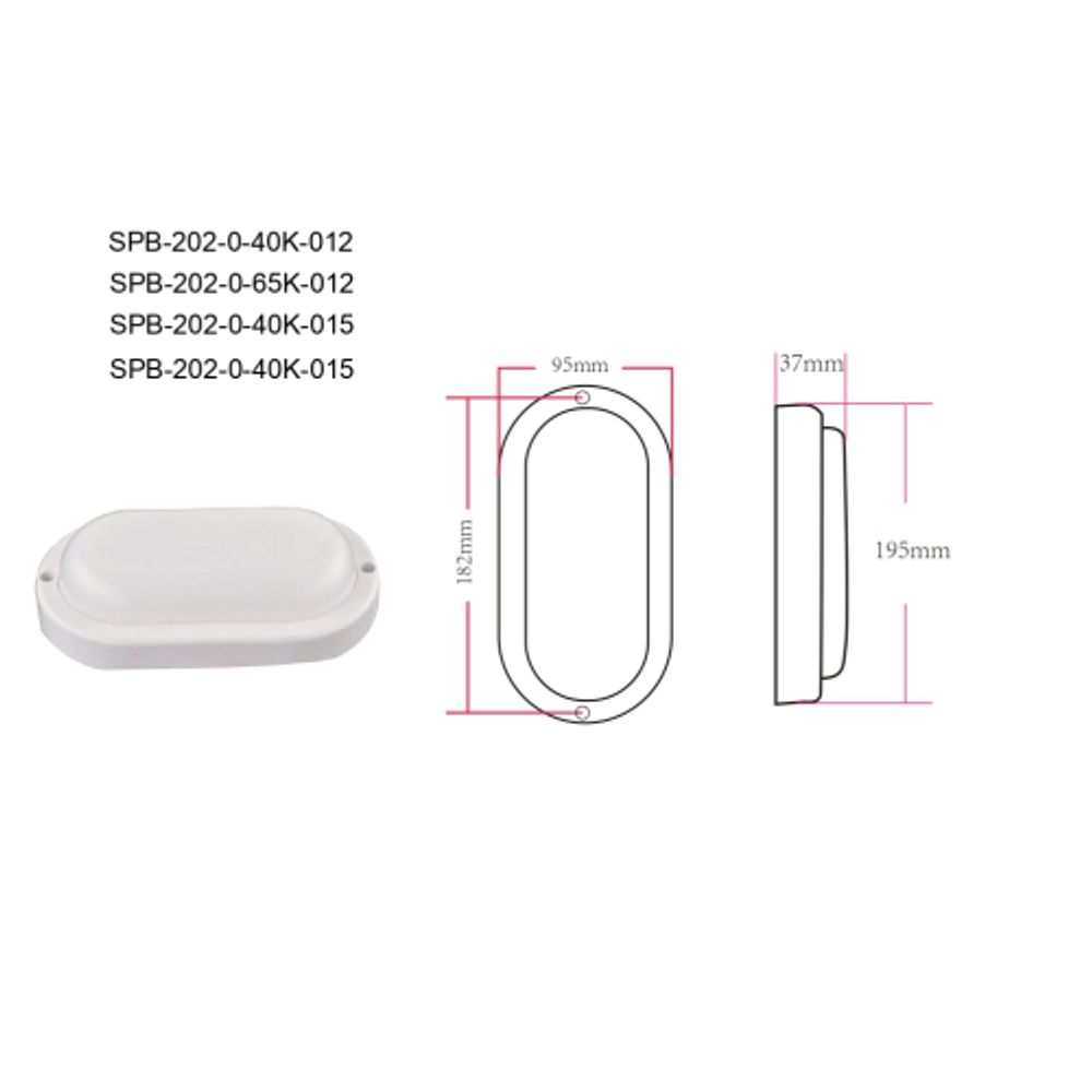 Светильник ЖКХ светодиодный ЭРА SPB-202-0-40K-015 IP65 15Вт 4000К 195x95 овал