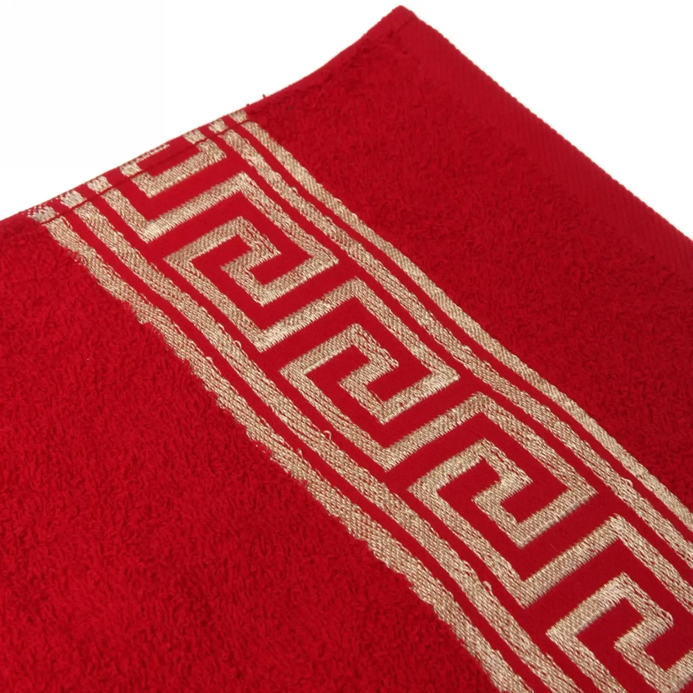 Полотенце махровое 70*130см «Greece» цвет красный 02040 плотность 450гр/м2