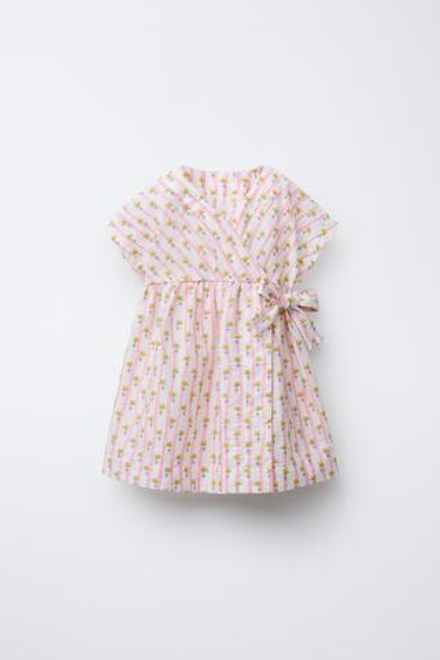 ZARA ПЛАТЬЕ С ЦВЕТОЧНЫМ ПРИНТОМ, ЭКРЮ