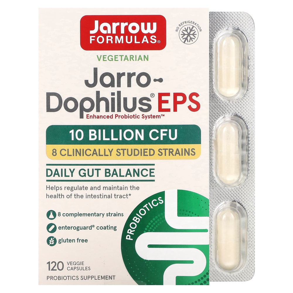 Jarrow Formulas, Jarro-Dophilus® EPS, пробиотики, 120 растительных капсул (5 млрд в 1 капсуле)