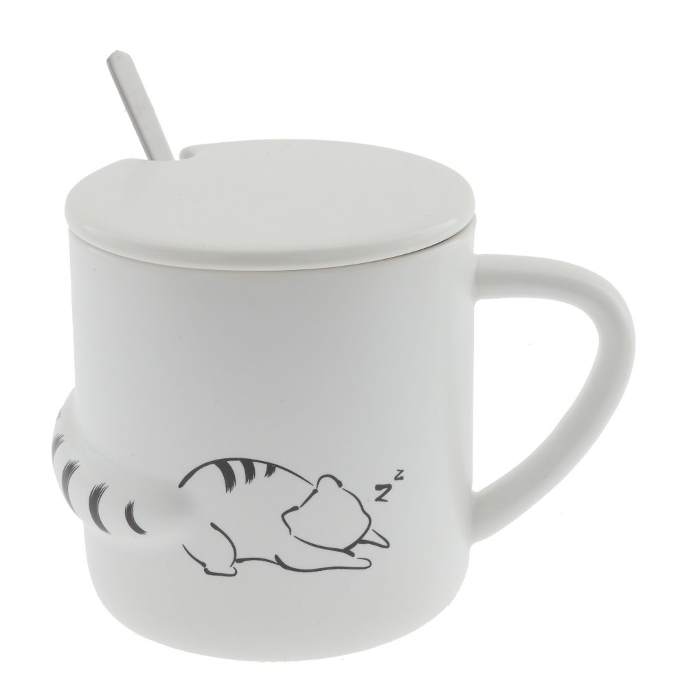 GAEM Кружка с крышкой и ложкой, 400 мл, L8,5 W12 H8 см, 4в.