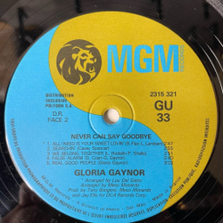 Винтажная виниловая пластинка LP Gloria Gaynor Never Can Say Goodbye (France 1975)