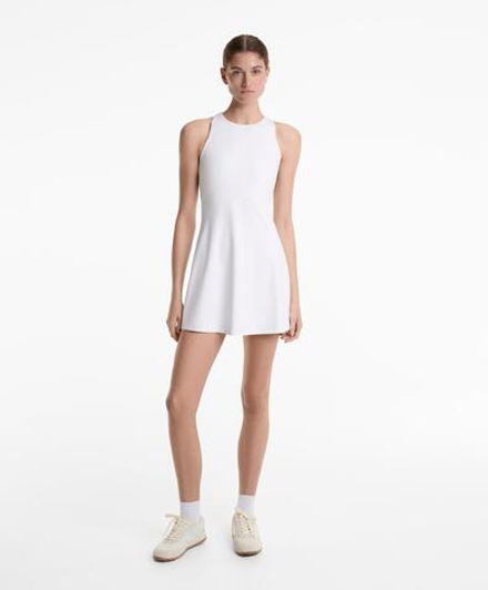 Oysho Короткое платье на бретелях Comfortlux, белый