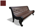 Скамейка чугунная "Парковая" без подлокотников, сосна 1,8м, брус 30х60мм, махагон