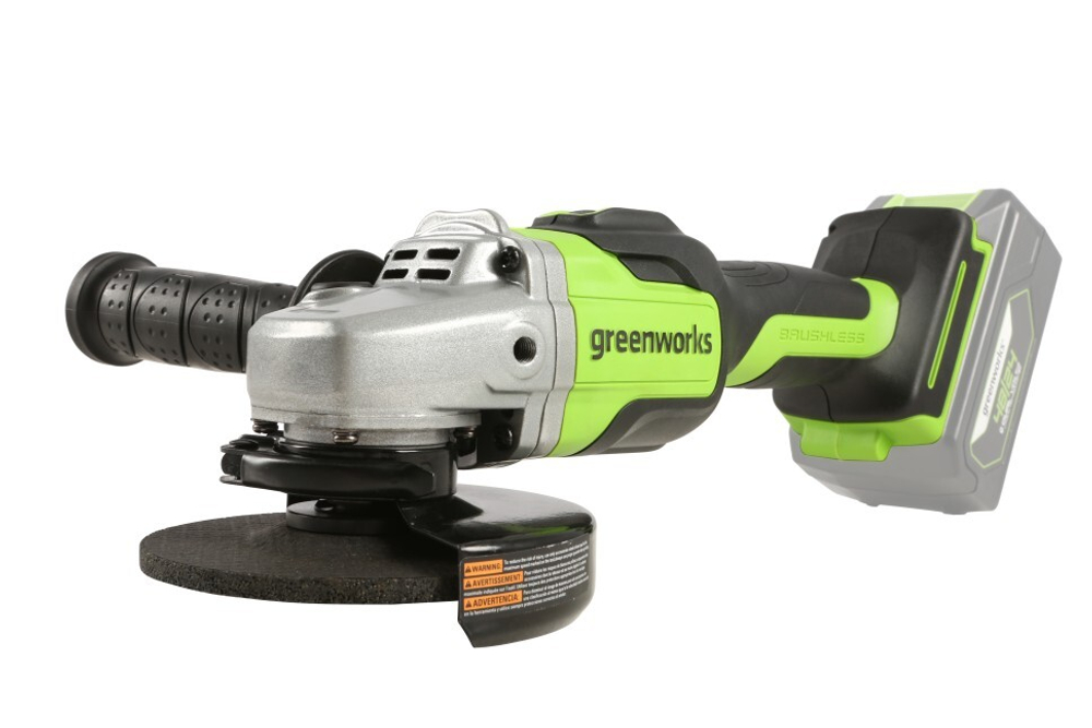 Углошлиф. машина аккумуляторная 125мм 24V Greenworks GD24AG б/щ 1хАКБ 2Ач и ЗУ