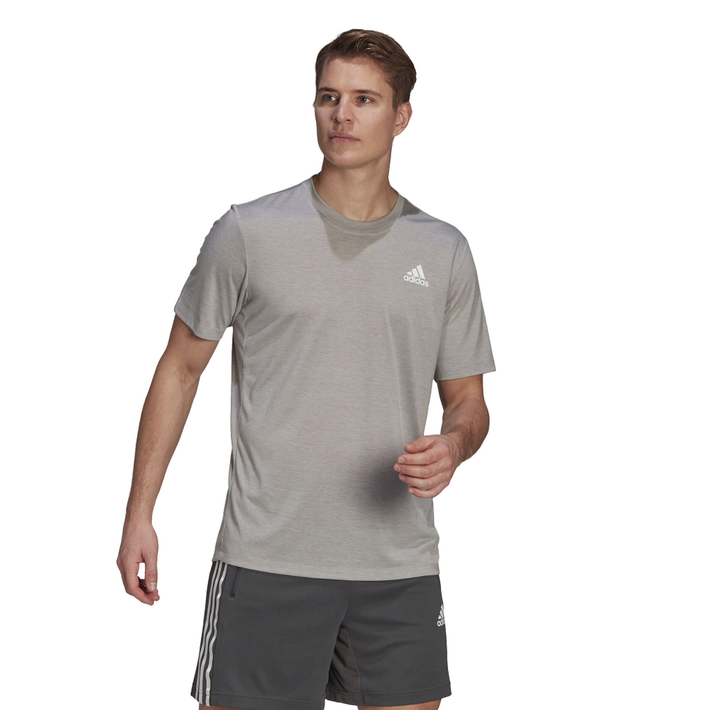 Мужское теннисное поло adidas Primeblue Designed 2 Move Heathered Sport T-Shirt Men - Grey, White