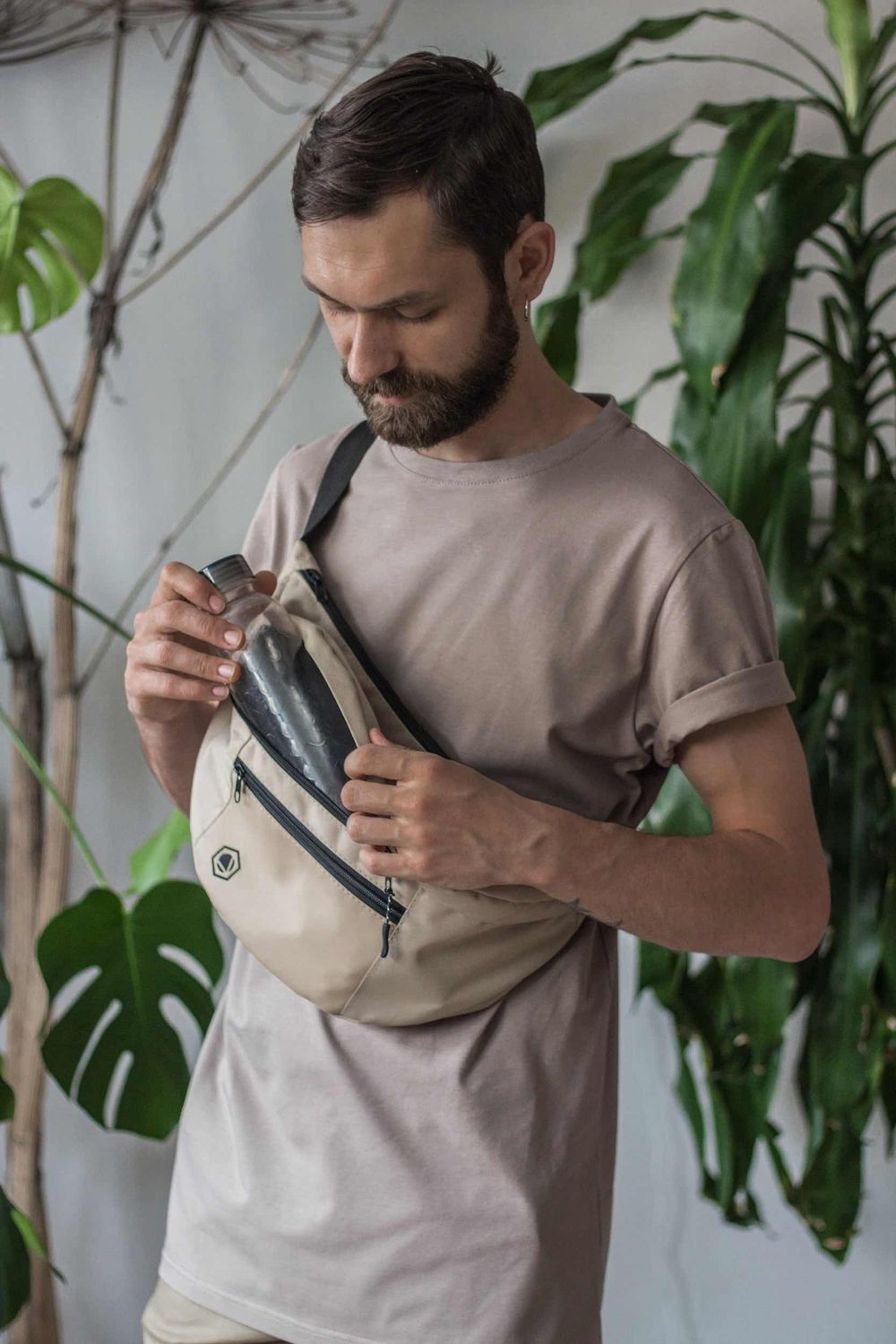 Сумка поясная MONQ Big Buddha Бежевая