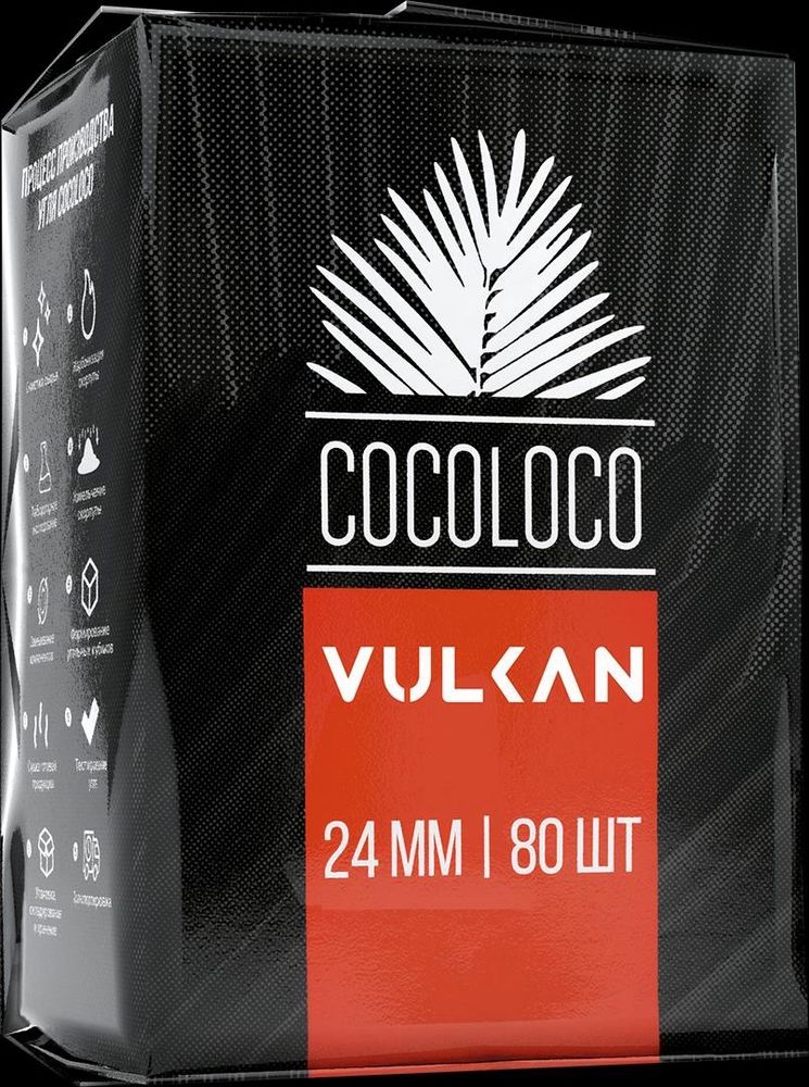 Уголь Cocoloco x Vulcan 80шт 24мм