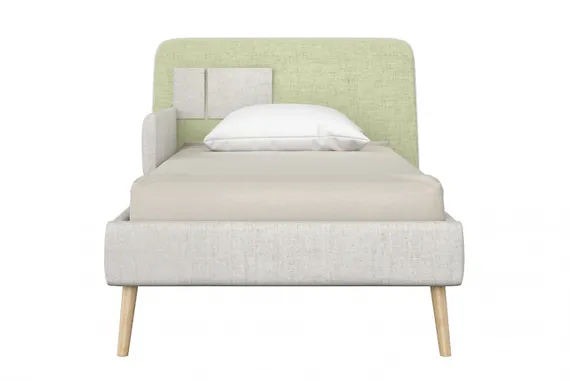 Кровать подростковая Ellipse Soft 90 х 200 см Бежевая/зеленая
