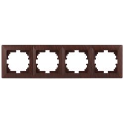 Рамка для розеток и выключателей Intro Solo 4-504-10 на 4 поста, СУ, венге