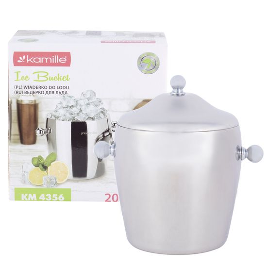 Ведро для льда 2000 мл. с крышкой Kamille KM-4356