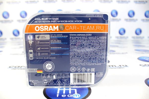 Автолампы "Osram " H4 Cool Blue Intense / 64193CBI-HCB