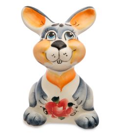 ГЛ- 819 Фигурка «Кролик» цв. бол. (Гжельский фарфор)