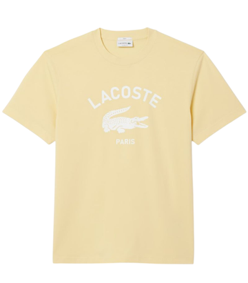 Теннисная футболка Lacoste Signature Print Cotton - yellow