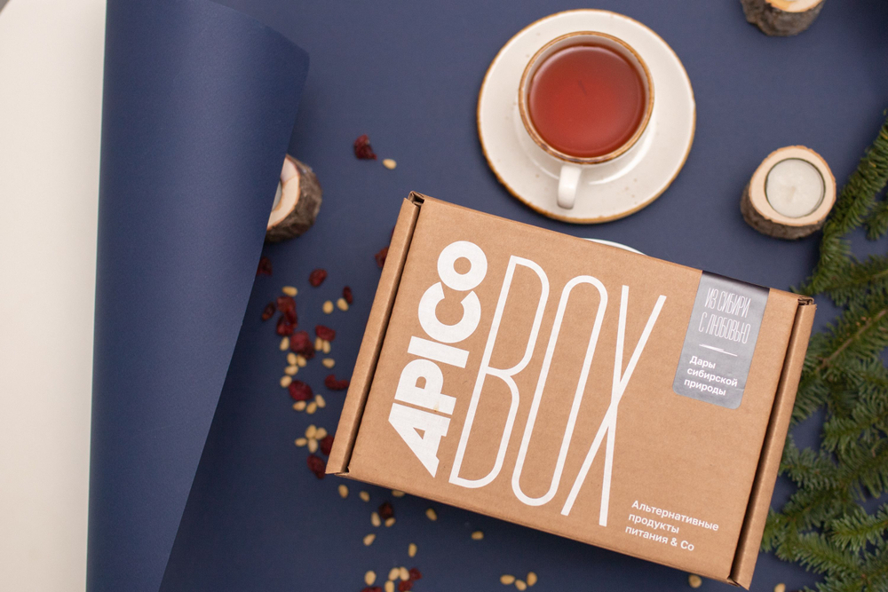 Набор продуктов APICO BOX №7 "Из Сибири с любовью", подарочный набор из 9-ти продуктов из Сибири, Новогодний подарок