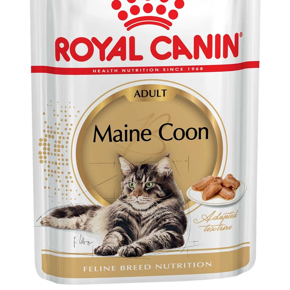Royal Canin Maine Coon Adult 85 г соус - консервы (пауч) для кошек породы мейн-кун (кусочки)