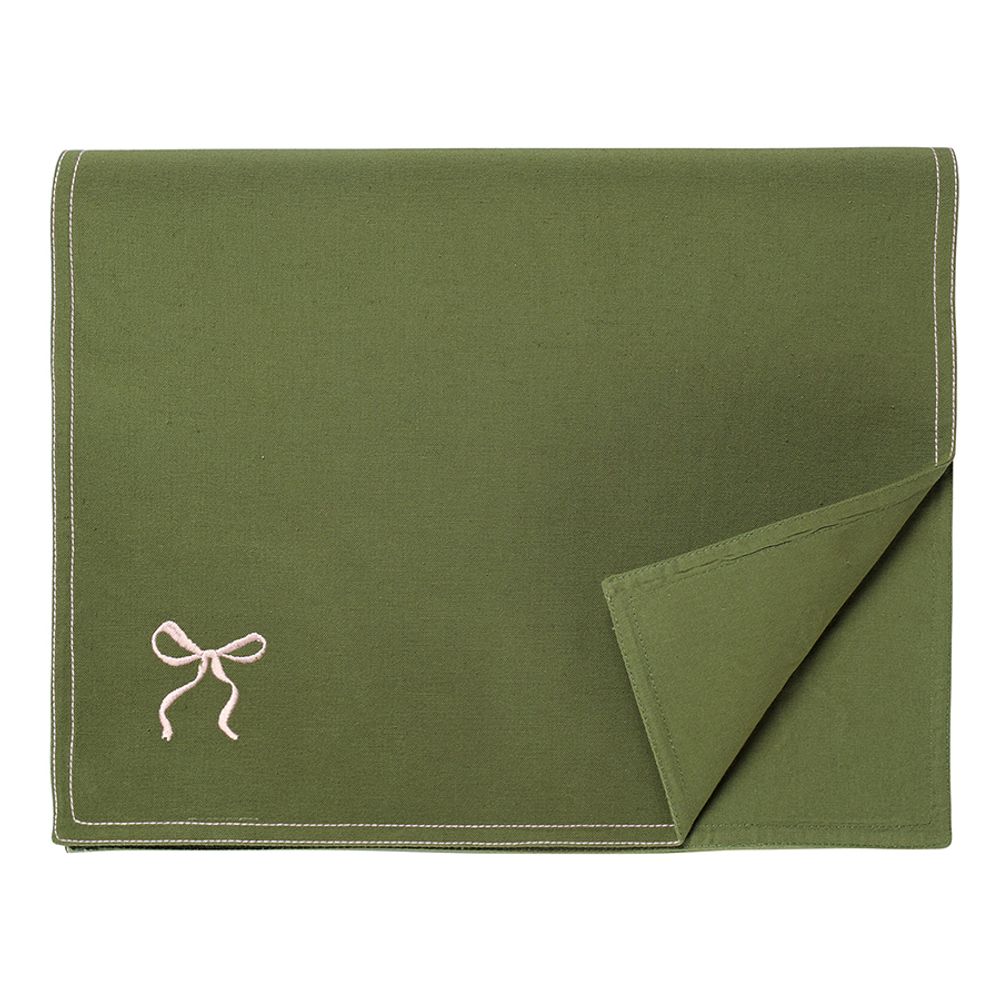 Дорожка на стол Fancy Bows оливкового цвета из коллекции Essential, 45x150 см