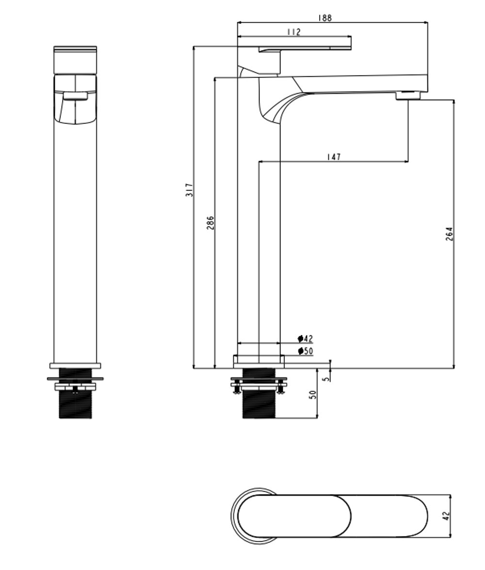 Смеситель для раковины Высокий Grocenberg GB3011 Матовое золото