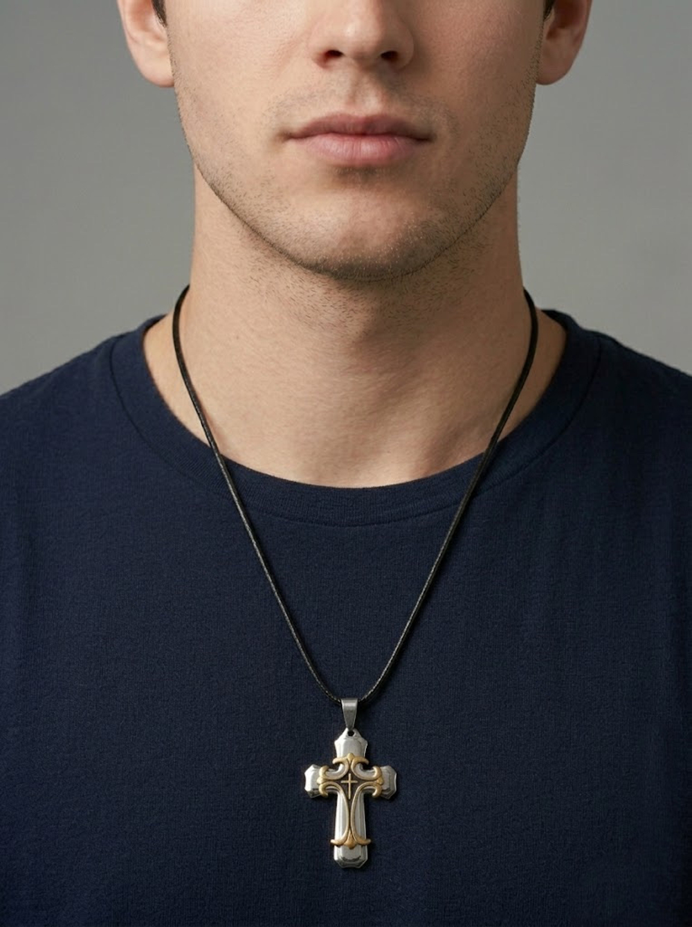 Крупный массивный крест из нержавеющей стали