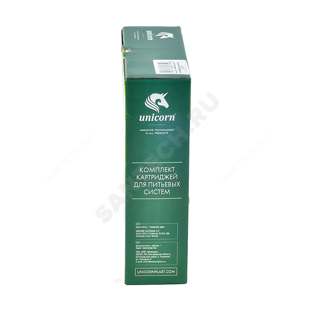 Комплект картриджей PS1005+FCA+FCST(Умягчение) 3-ст 5 мкм Slim Line 10" Unicorn K-ST