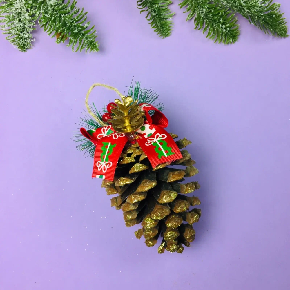 Украшение новогоднее «Шишка» 16*10 см, Золотой иней