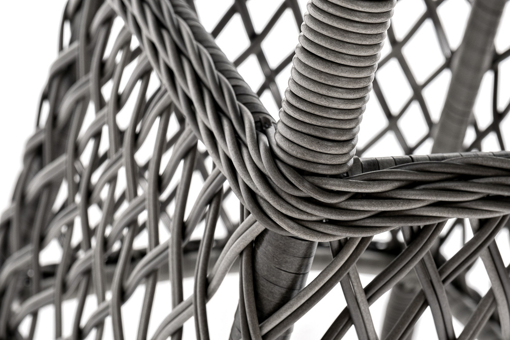 "Эспрессо" плетеный круглый стол, диаметр 80 см, цвет графит