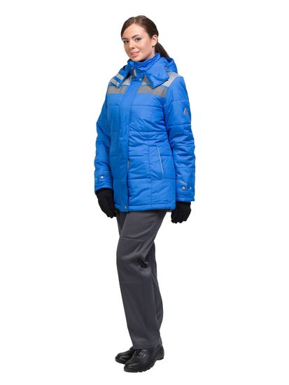 Куртка зимняя женская "Ангара New" (василек/с.серый)