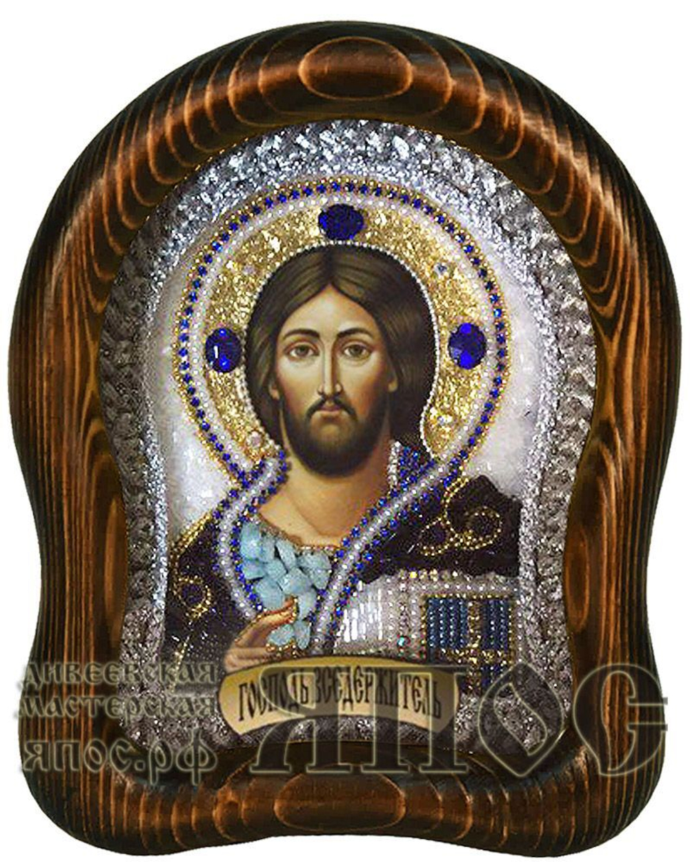 Икона Господь Вседержитель бисер