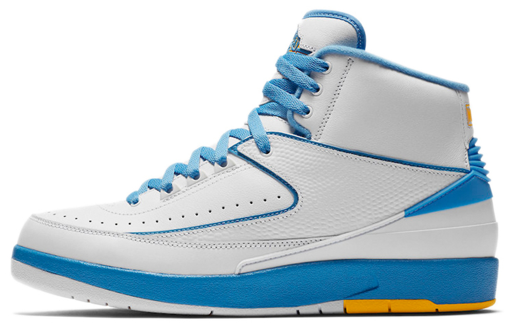 Jordan Air Jordan 2 Melo White Varsity Maize University Blue Anthony high-top retro Basketball shoes men's North Carolina Blue