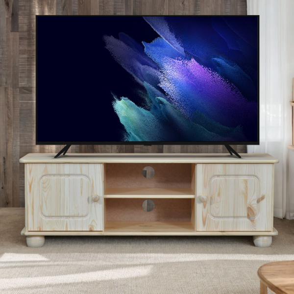 Dipriz Тумба под телевизор Хаба из сосны, 2 двери, 115х29х40, натуральная отделка
