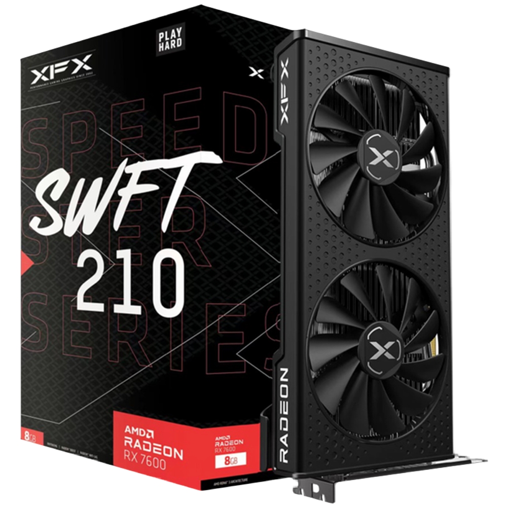 XFX SPEEDSTER SWFT 210 AMD Radeon RX 7600 8 GB GDDR6 128-bit HDMI 3x DP