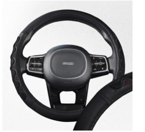 Оплетка руля M Skyway Racer- 2 экокожа черно-красная