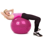 Фитбол Sportage полумассажный 75 см 1000гр ( с насосом), Фуксия