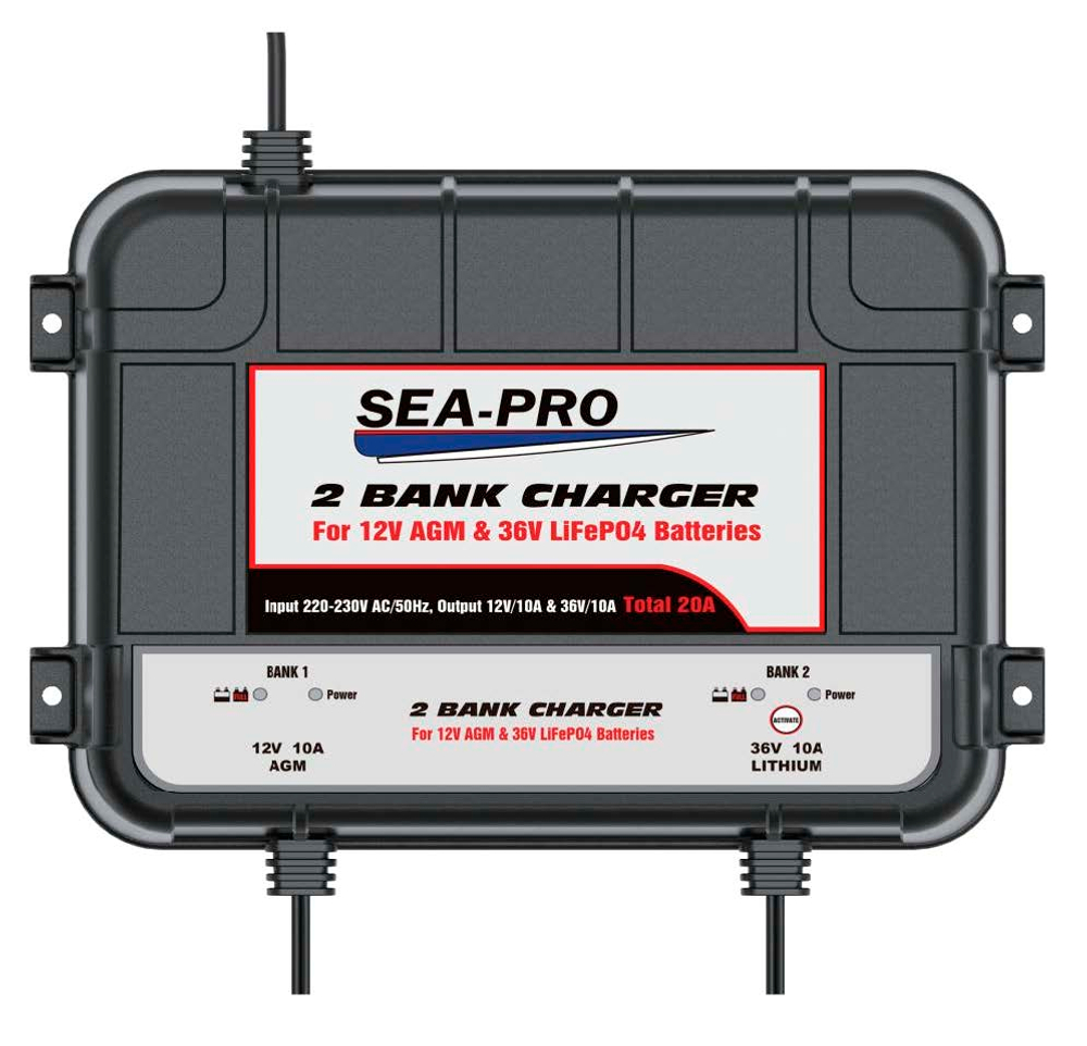 Зарядное устройство SEA-PRO ТЕ4-0289 (1х12В AGM, 1х36В LiFePo4)