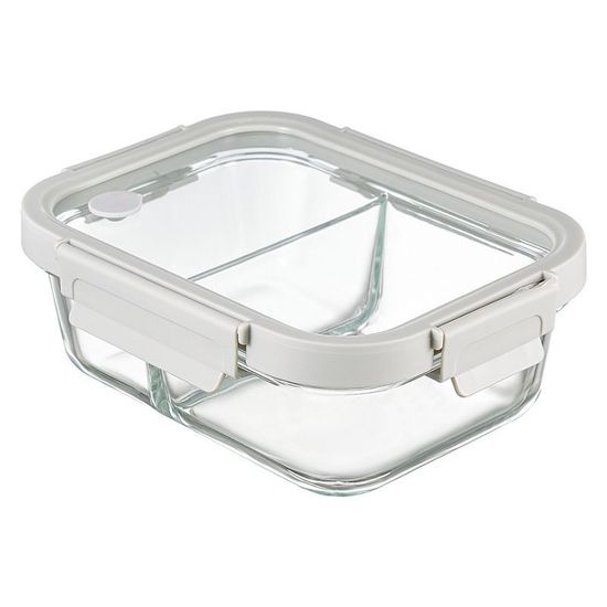 Контейнер для запекания и хранения прямоугольный с разделителем, 1 л, светло-серый