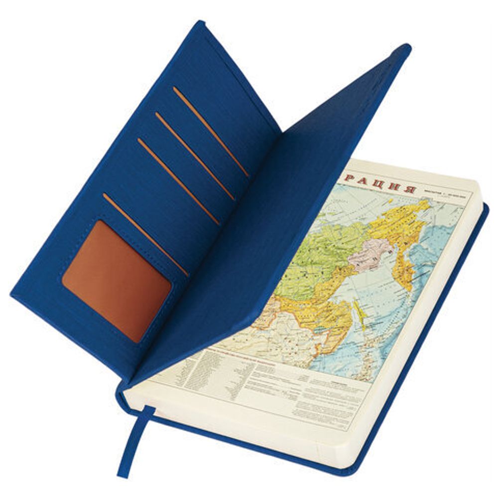 Ежедневник датированный 2023 А5 138x213 мм BRAUBERG "Flap", синий, 114148