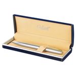 Ручка подарочная шариковая GALANT "Marburg", корпус серебристый с гравировкой, золотистые детали, пишущий узел 0,7 мм, синяя, 141015