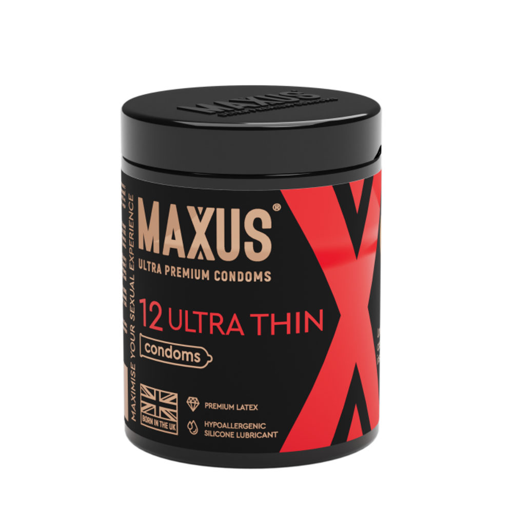 Презервативы MAXUS Ultra Thin №12 с железным кейсом, ультратонкие X-Edition, 12 шт