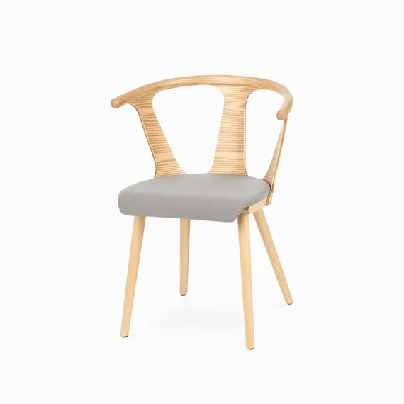 Стул Yard светлое дерево с серым сиденьем