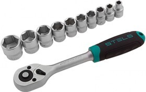 Набор головок 11 предметов 3/8 трещетка 6-гранные STELS