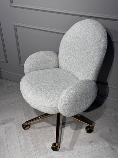 Кресло офисное Клауд2,белый, золото