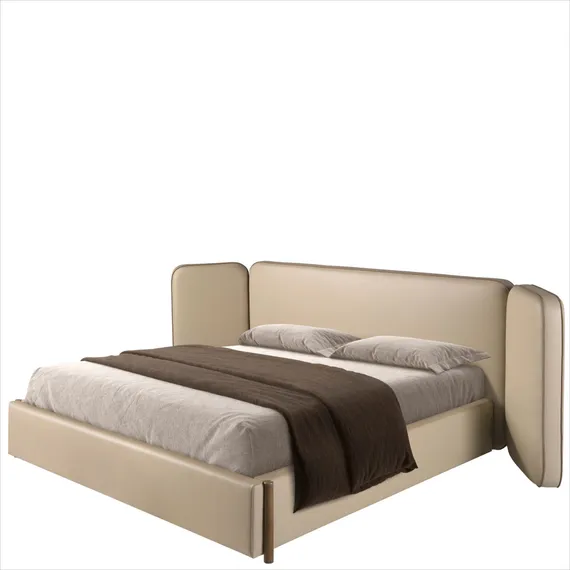 Кровать Angel Cerda 7218 из экокожи цвета норки 180х200 см