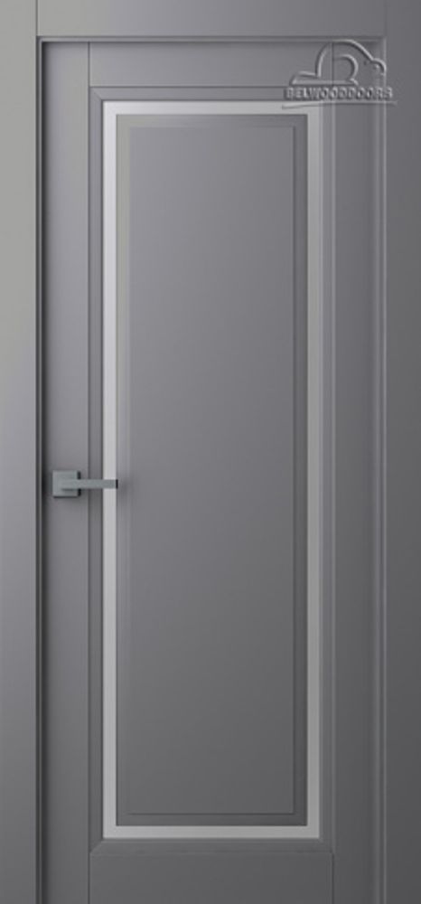 Дверь Аурум 1 / Цвет Эмаль графит / Сатин двусторонний каленый / Двери Belwooddoors