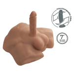 Светло-коричневый торс со съемным фаллоимитатором SilexD Apollo S Caramel Ultra Realistic Half Torso with Dildo 7" Included