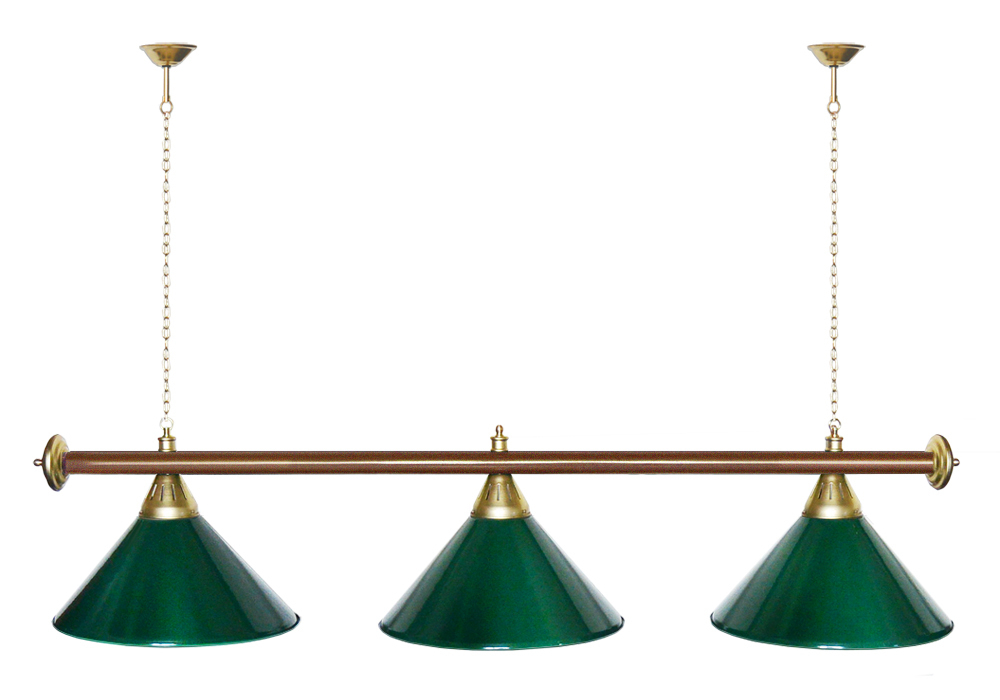 Лампа STARTBILLIARDS 3 пл. (плафоны золотые,штанга золотая,фурнитура золото)