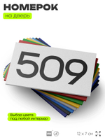 Номер на дверь 509, табличка на дверь для офиса, квартиры, кабинета, аудитории, склада, белая 120х70 мм, Айдентика Технолоджи