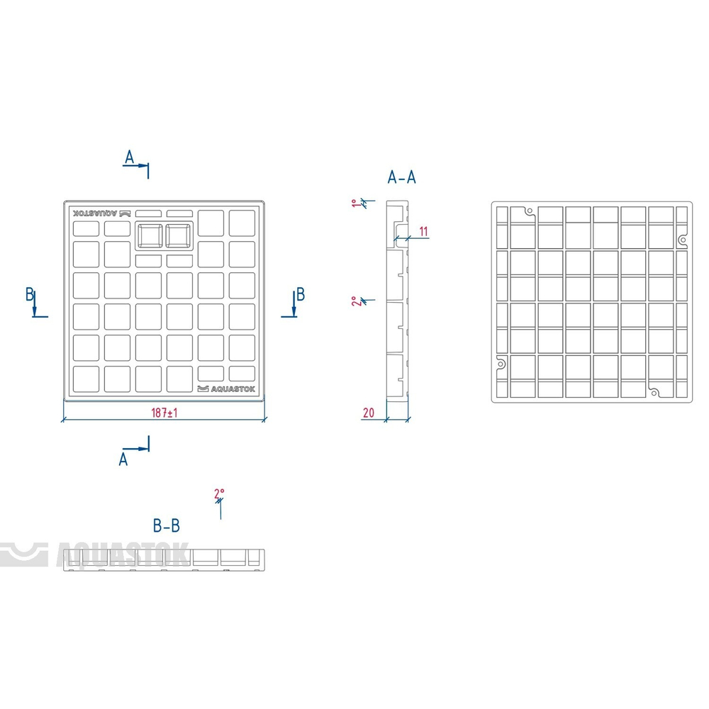 Крышка  пластиковая 200*200 A15 (31852)