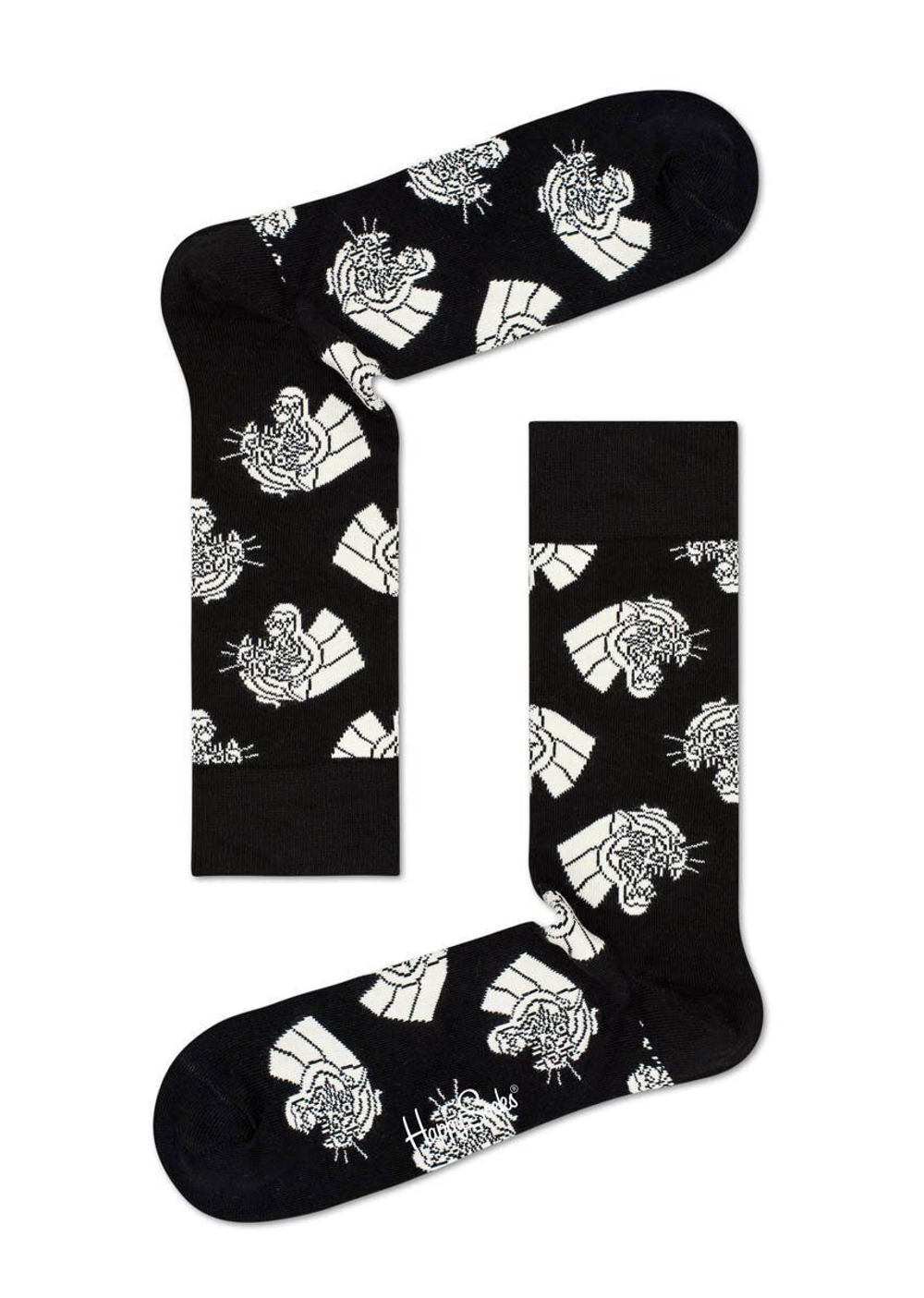 Носки унисекс Mountain Lion Sock с тигриными мордами (Размер: 25) (Цвет: черный)