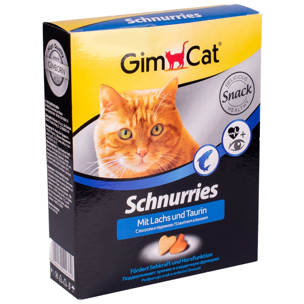 GIMCAT Витамины для кошек Сердечки с лососем и таурином (цена за 10шт)