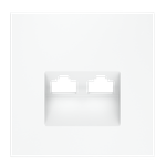 Накладка для розетки компьютерной двойной RJ45+RJ45 кат.6, S70 (белый матовый)